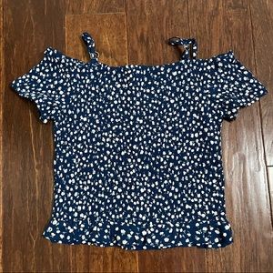 girls abercrombie kids cold shoulder smocked top